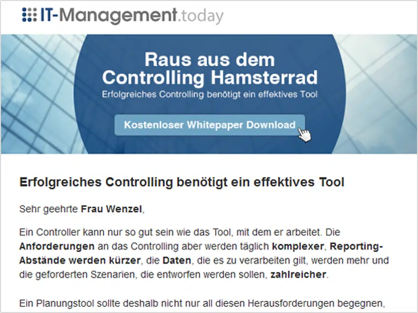 kampagne_mailing_prevero_Erfolgreiches Controlling benötigt ein effektives Tool