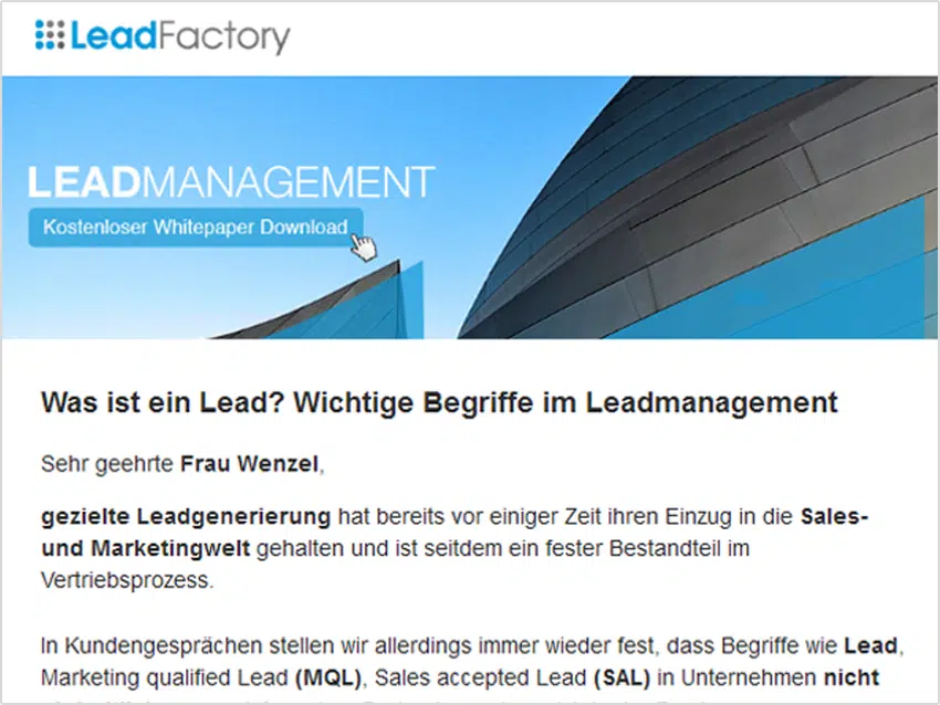 Mailing_intern_Was ist ein Lead? Begriffsdefinition im Leadmanagement