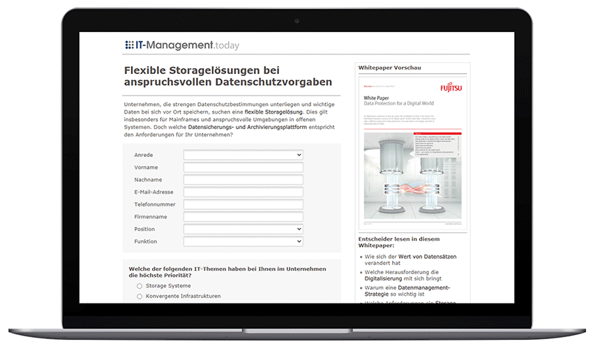 Mockup_Laptop_Fujitsu_Flexible Storagelösungen bei anspruchsvollen Datenschutzvorgaben