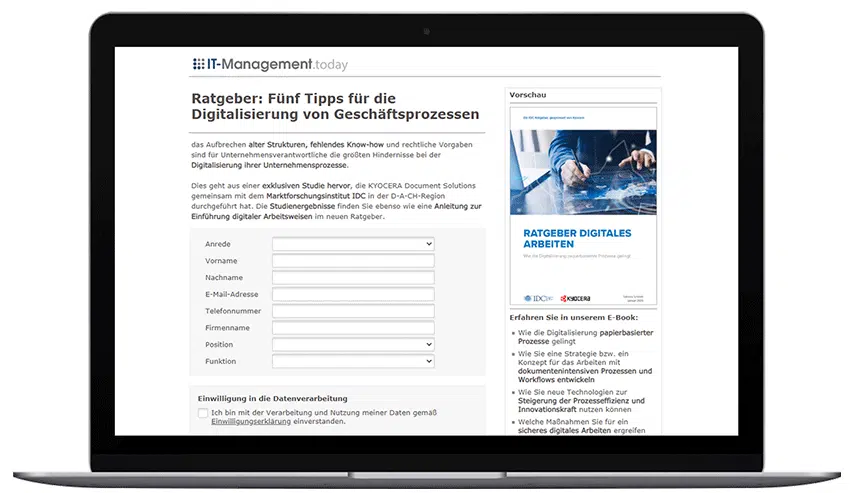 Mockup_Laptop_Kyocera_Digitalisierung von Geschäftsprozessen
